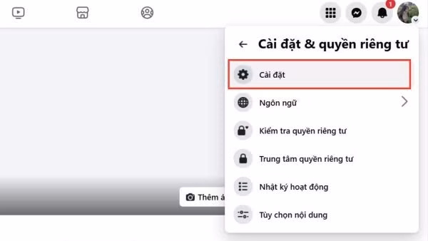 Chọn Cài đặt