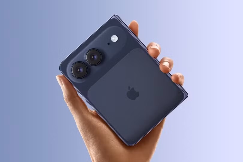 Ảnh dựng iPhone màn hình gập dựa trên tin đồn. Ảnh: Foundry.