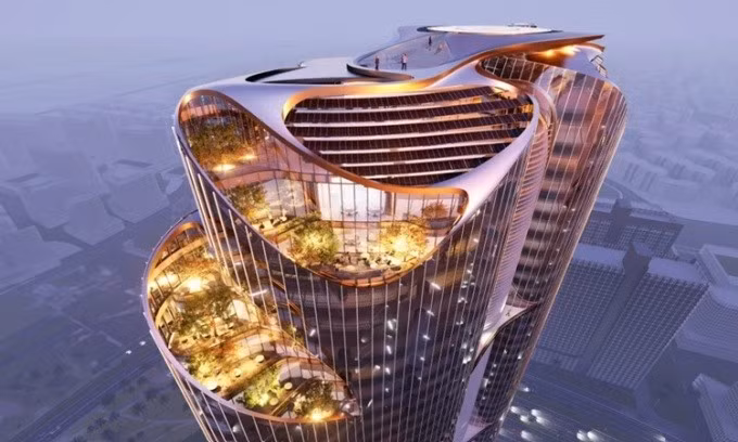 Bản vẽ tháp quốc tế Forbes nhìn từ trên xuống. Ảnh: Magnom Properties/AS+GG