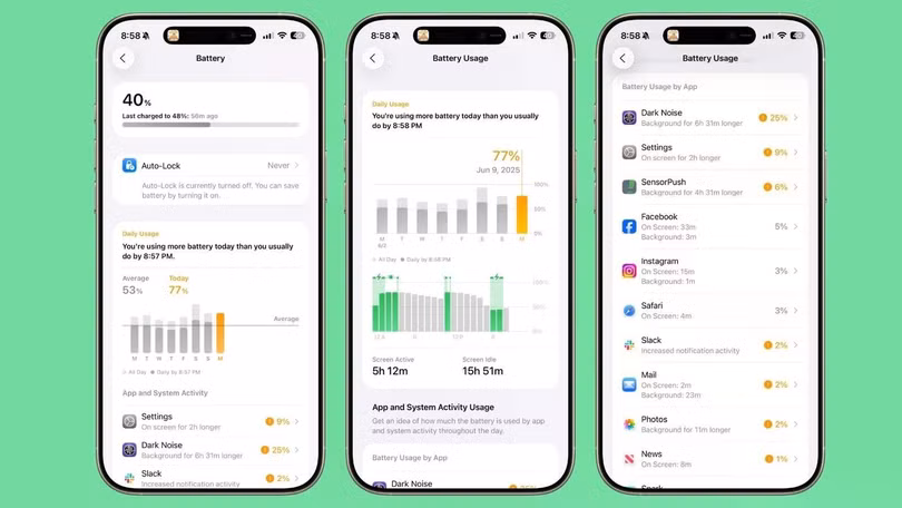 Màn hình quản lý và tối ưu pin trên iPhone. Ảnh: MacRumors.