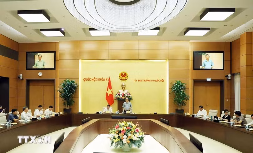 Chủ tịch Quốc hội Trần Thanh Mẫn phát biểu. (Ảnh: Thống Nhất/TTXVN)