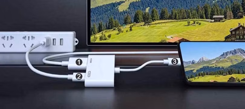 Các bước kết nối tivi với điện thoại iPhone qua cổng HDM.