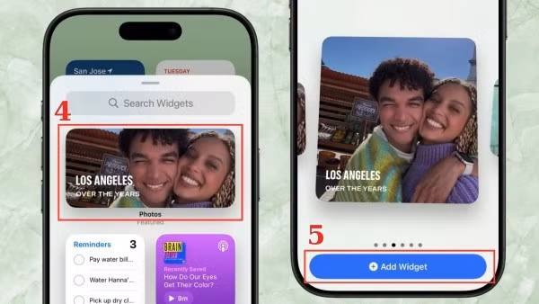Nhấn Add Widget