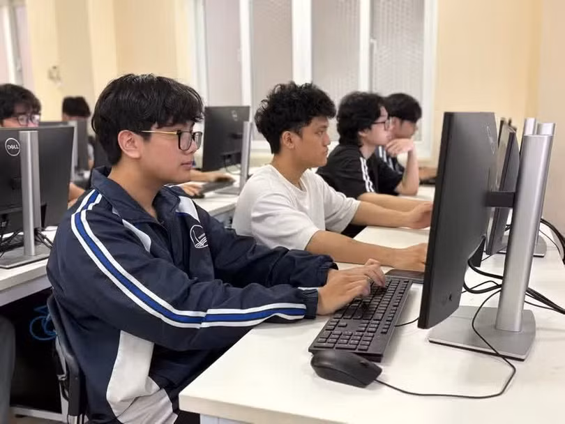 Giờ học của sinh viên Trường Đại học Khoa học Tự nhiên. (Ảnh: Phạm Mai/Vietnam+)