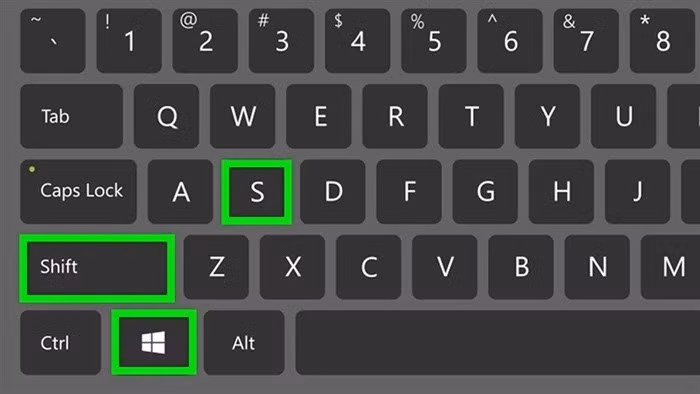Bạn nhấn tổ hợp phím Windows + shift + S rồi di chuột chọn khu vực muốn chụp.