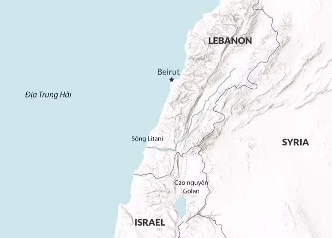 Vị trí Israel và Lebanon. Đồ họa: RANE