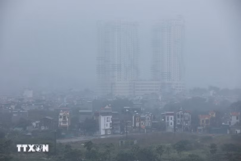 Ô nhiễm không khí ở Hà Nội. (Ảnh: Minh Quyết/TTXVN)