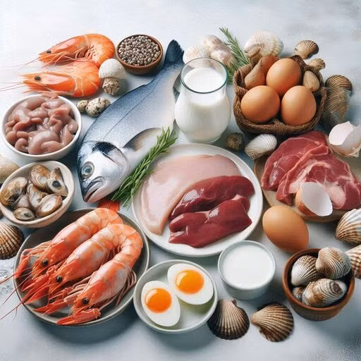 Các thực phẩm giàu vitamin B12.