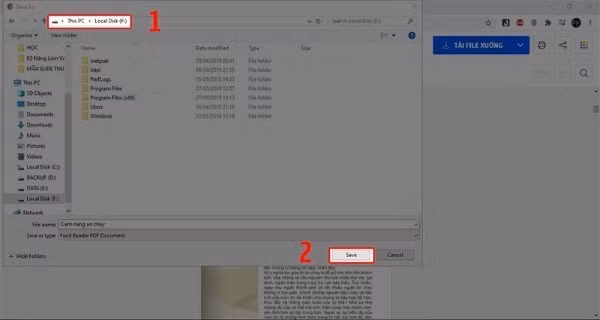 Chọn thư mục lưu và nhấn Save
