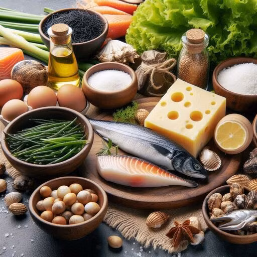 Các thực phẩm giàu iốt.