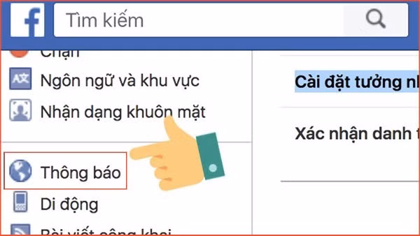 Chọn Thông báo