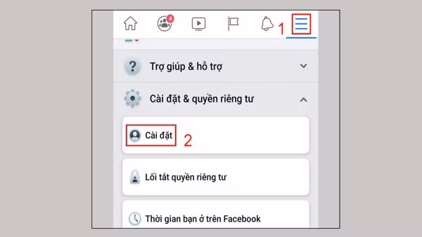 Nhấn chọn Menu