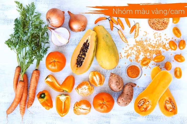 Thực phẩm giàu beta-carotene và lycopene.