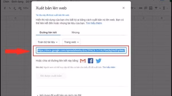 Tiến hành sao chép liên kết