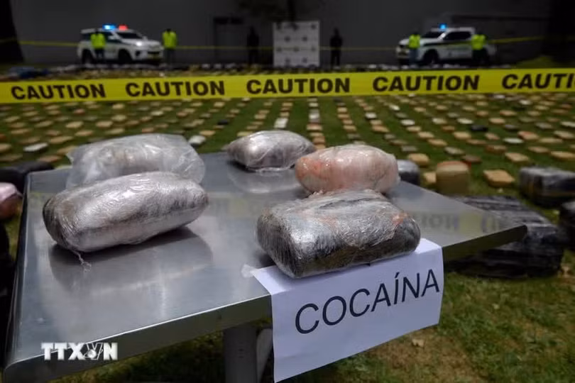 Tang vật một vụ bắt giữ cocaine. (Ảnh: AFP/ TTXVN)