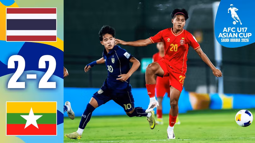 Thái Lan bị Myanmar cầm hòa. Ảnh: AFC