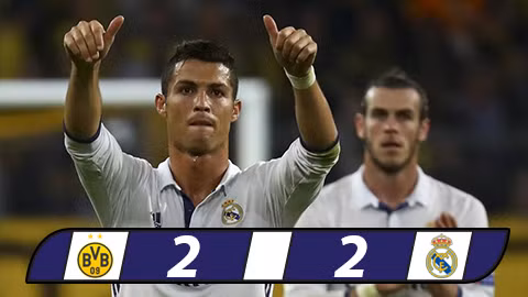 real chia diem dortmund trong ngay ronaldo ghi ban thu 95 o champions league