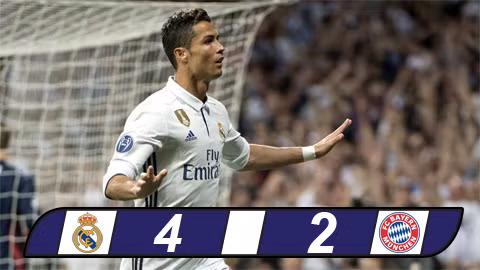 ronaldo lap hat trick real da bay bayern khoi champions league