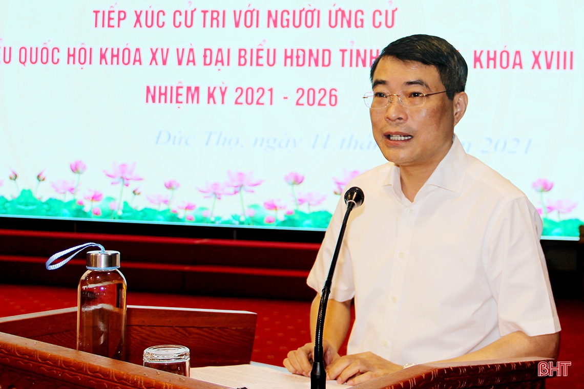 Chánh Văn phòng Trung ương Đảng và Chủ tịch UBND tỉnh Hà Tĩnh vận động bầu cử tại Đức Thọ
