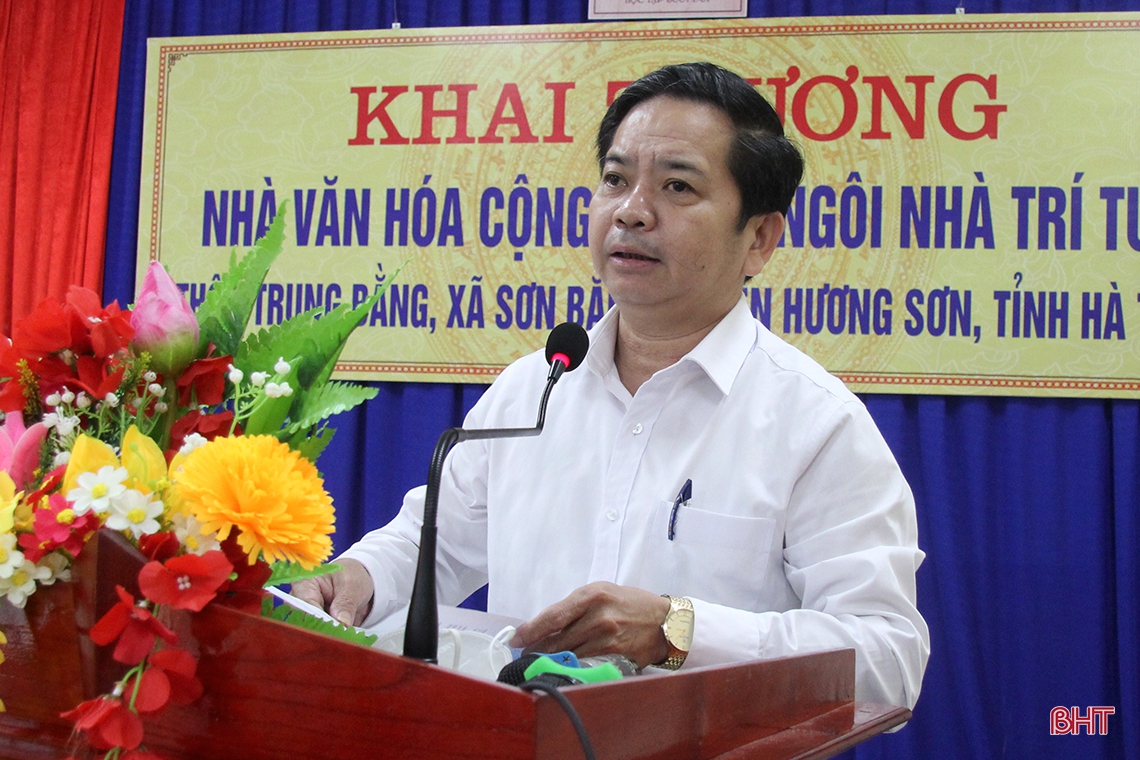 Lãnh đạo tỉnh dự khai trương nhà văn hóa cộng đồng - ngôi nhà trí tuệ ở Hương Sơn