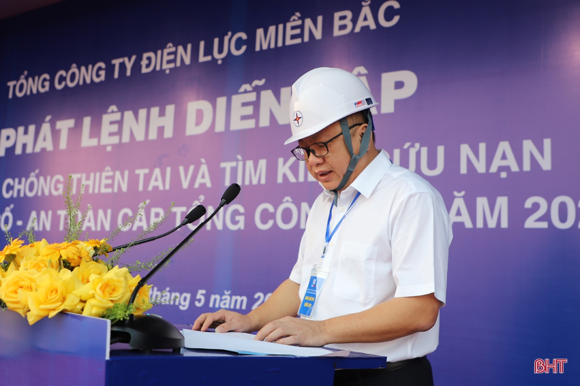 Tổng Công ty Điện lực Miền Bắc diễn tập phòng chống thiên tai, xử lý sự cố tại Hà Tĩnh