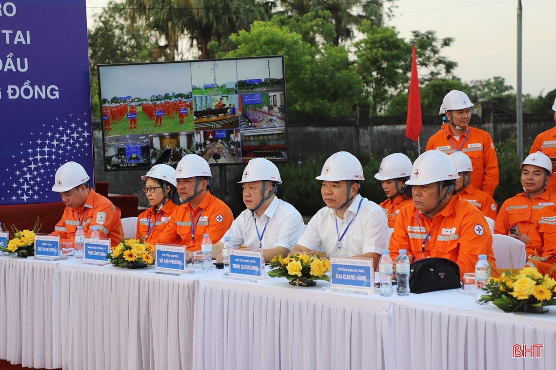 Tổng Công ty Điện lực Miền Bắc diễn tập phòng chống thiên tai, xử lý sự cố tại Hà Tĩnh
