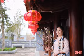 Người dân tìm về Văn Miếu Hà Tĩnh lưu dấu khoảnh khắc đầu năm