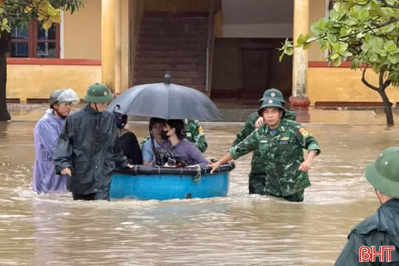 Mưa lớn gây ngập lụt cục bộ tại khu vực phía nam Hà Tĩnh