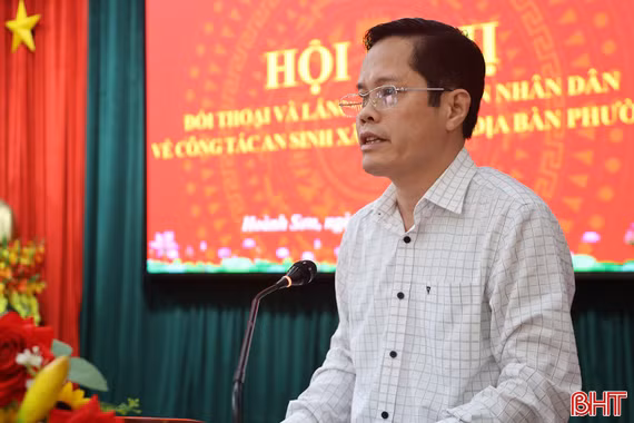 Lãnh đạo phường Hoành Sơn đối thoại với người dân về an sinh xã hội
