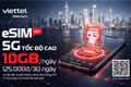Độc quyền khi mua eSIM Viettel - chỉ 125.000 đồng có 10GB/ngày 