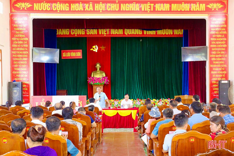 UBND xã Lưu Vĩnh Sơn (Thạch Hà) thường xuyên tổ chức đối thoại, nắm bắt tâm tư, tình cảm của công dân liên quan đến các dự án.