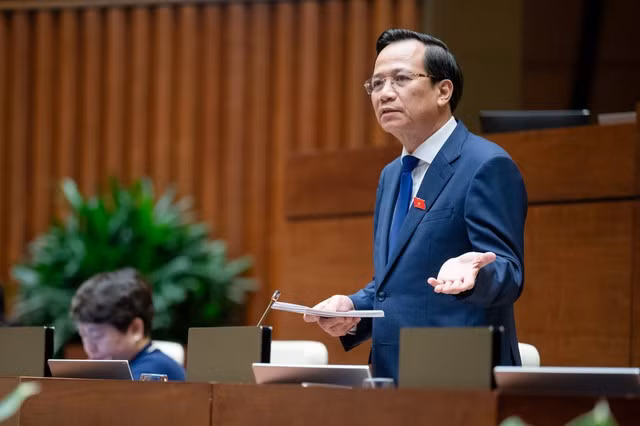 Bộ trưởng Bộ Lao động - Thương binh và Xã hội Đào Ngọc Dung phát biểu