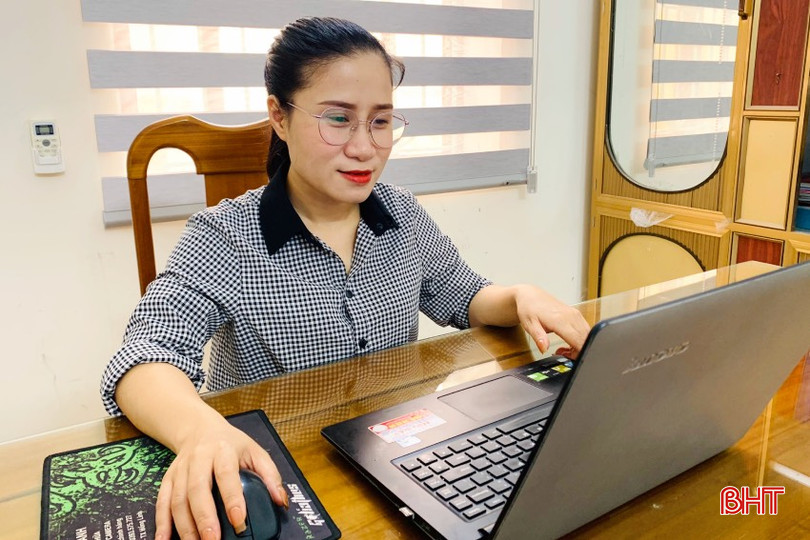 Chị Kiều Thị Ngân - Chủ tịch Hội LHPN phường Trung Lương tham gia Cuộc thi trực tuyến "Tìm hiểu pháp luật về bảo vệ bí mật nhà nước"