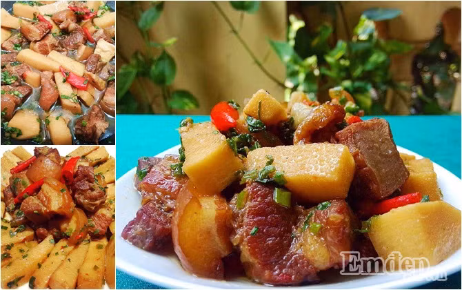 thit kho mang cu dam da de an
