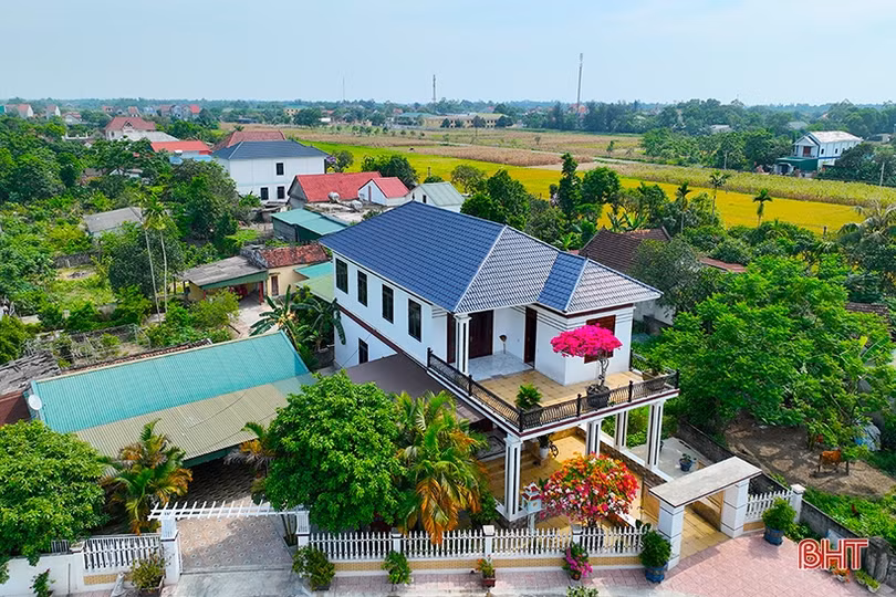 Ngắm dàn hoa giấy rực rỡ nơi miền nông thôn mới Nghi Xuân