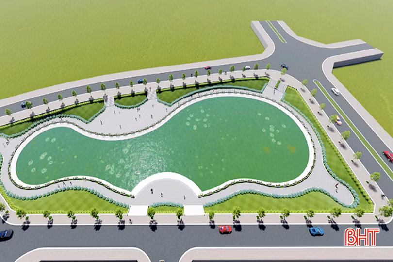 10 tỷ đồng cải tạo hồ điều hòa trong lòng thị trấn Vũ Quang
