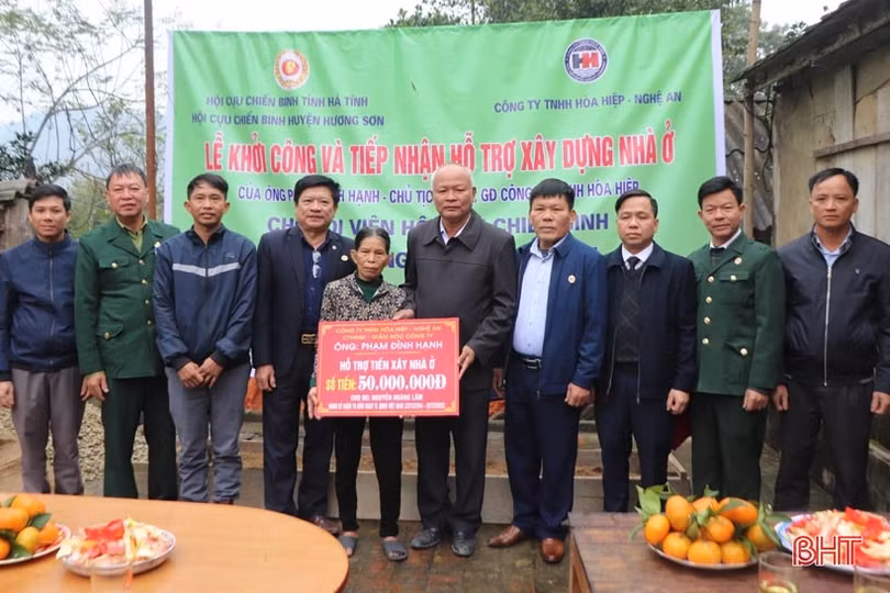 Hỗ trợ 50 triệu đồng làm nhà tình nghĩa cho cựu chiến binh ở Hương Sơn