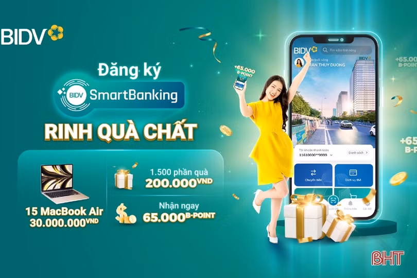 Khách hàng ở Hà Tĩnh trúng giải đặc biệt “Đăng ký BIDV SmartBanking - rinh quà chất”