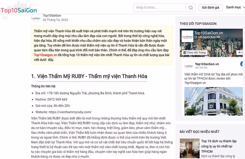 Top10SaiGon - Cộng đồng đánh giá Top 10 uy tín TP Hồ Chí Minh
