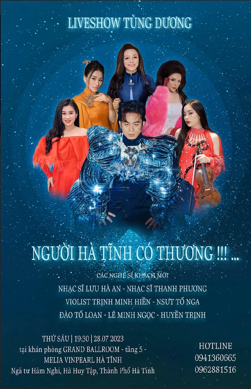 Minishow “Người Hà Tĩnh có thương” của Tùng Dương sẽ diễn ra vào đêm 28/7 tại Hà Tĩnh