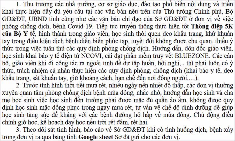 Chưa trường học nào ở Hà Tĩnh cho học sinh nghỉ học tránh rét