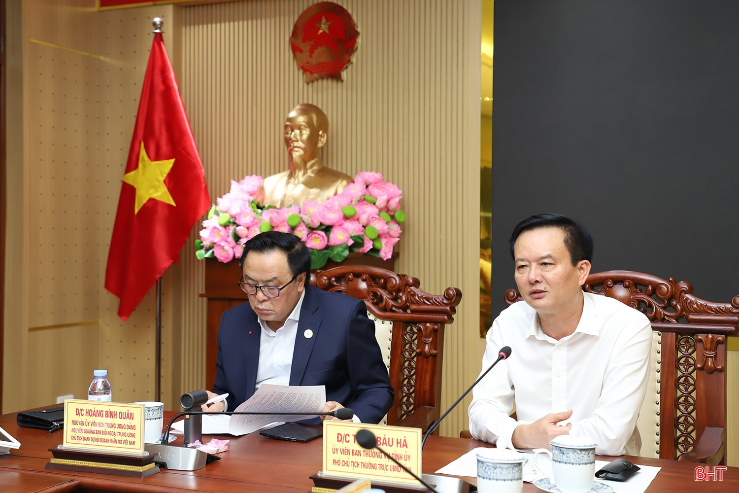 Phó Chủ tịch Thường trực UBND tỉnh Trần Báu Hà phát biểu tại buổi làm việc.