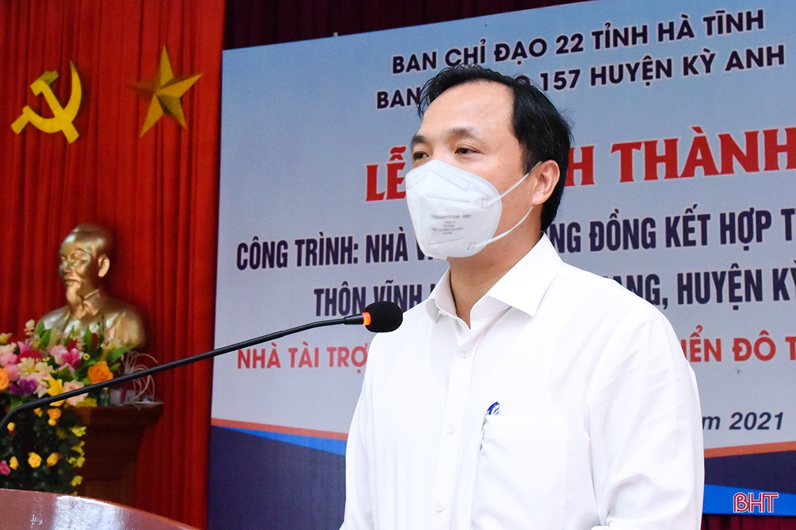 Bí thư Tỉnh ủy Hà Tĩnh dự khánh thành nhà văn hóa cộng đồng kết hợp tránh bão, lũ ở huyện Kỳ Anh