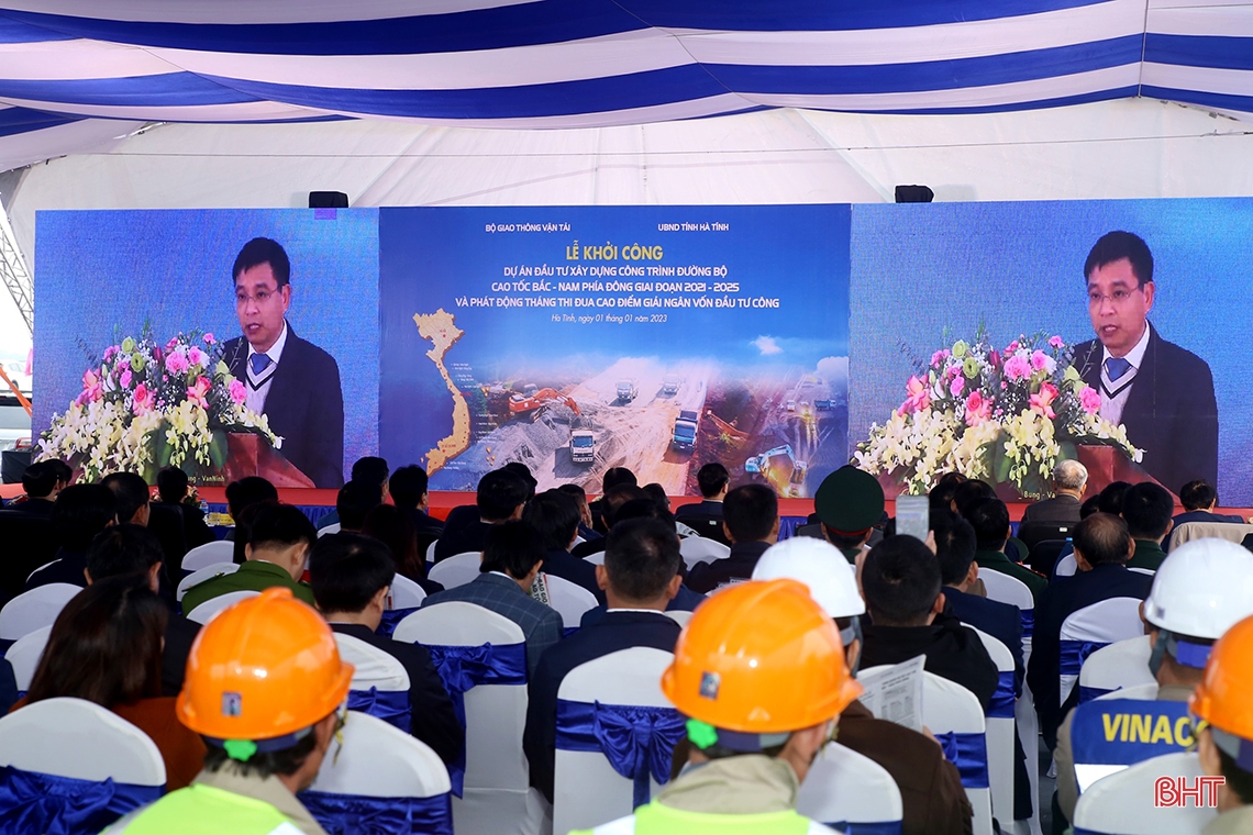 Đồng loạt khởi công 12 dự án thành phần cao tốc Bắc - Nam, Hà Tĩnh tham gia 2 điểm cầu