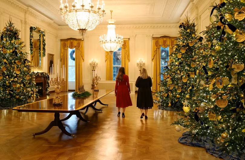 Giáng sinh tràn ngập Nhà Trắng dù gần tháng nữa mới đến Noel