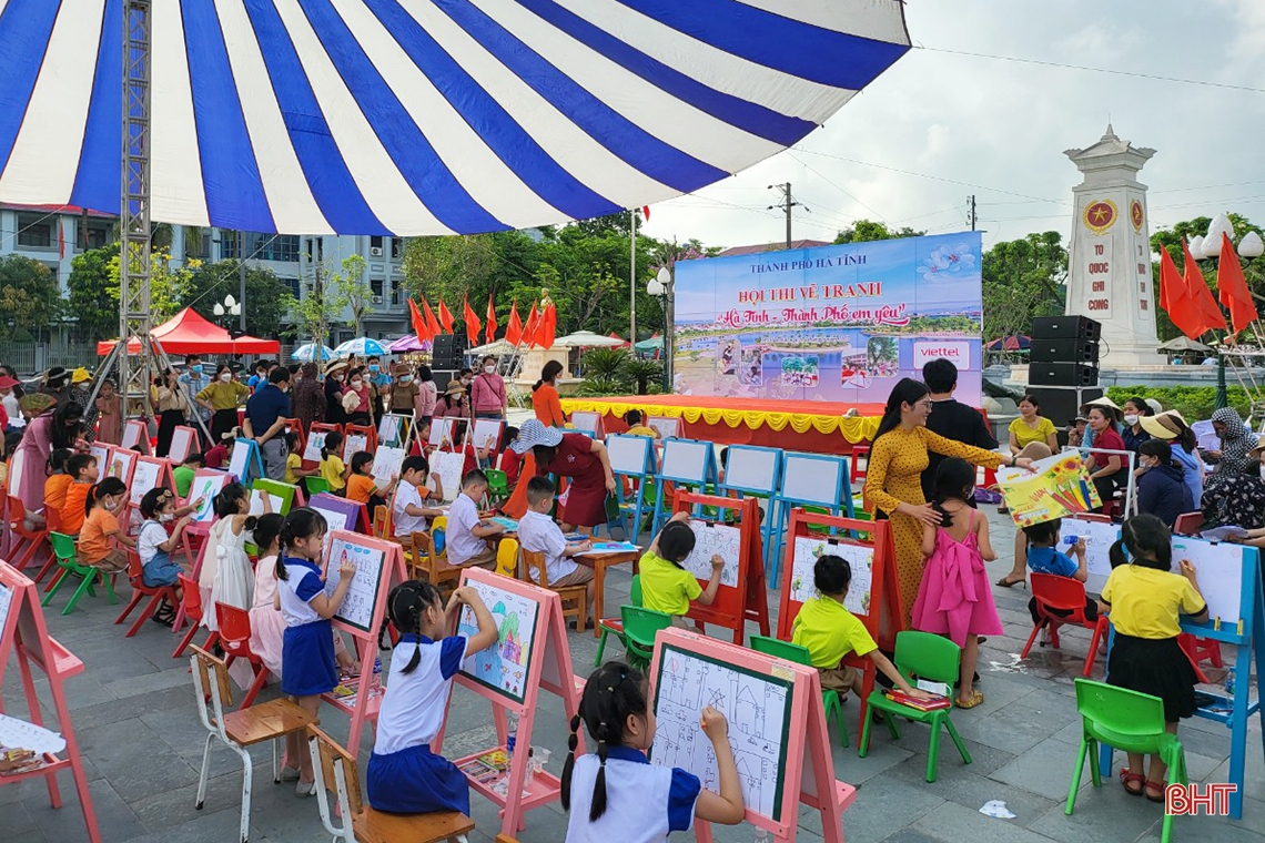 378 họa sỹ “nhí” thi vẽ tranh “Hà Tĩnh - thành phố em yêu”