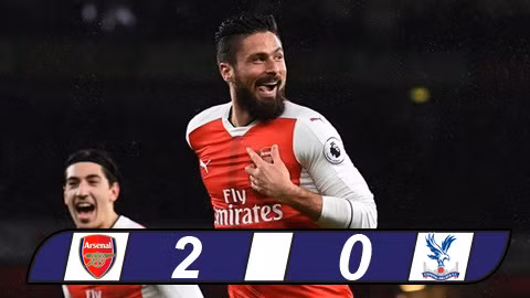 thang nhe crystal palace arsenal vao top 3