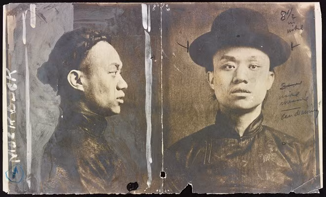 Chân dung Mock Duck - thủ lĩnh tiêu biểu của Hip Sing Tong. Ảnh: Library of Congress. goc pho dam mau o chinatown