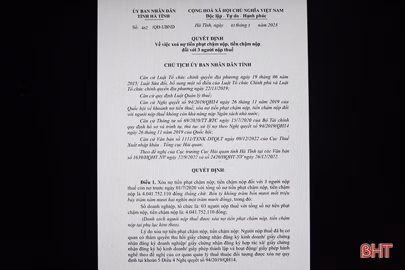 Hải quan Hà Tĩnh tập trung xử lý nợ thuế theo Nghị quyết số 94/2019/QH14