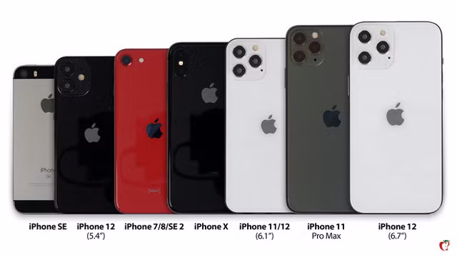 iPhone 12 “đọ dáng” cùng các phiên bản iPhone đời cũ